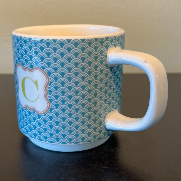 LETTER C Teal Scalloped Mermaid Scales MONOGRAM Initial C Mug ~ Jo-Ann Stores - Picture 8 of 10